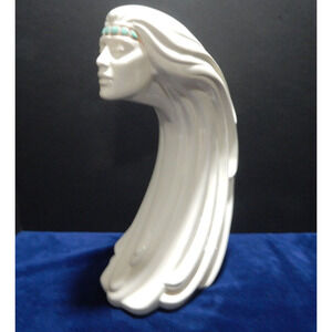 Vintage Woman in the Wind Statue by Sittre Ceramics 14.5 inches tall